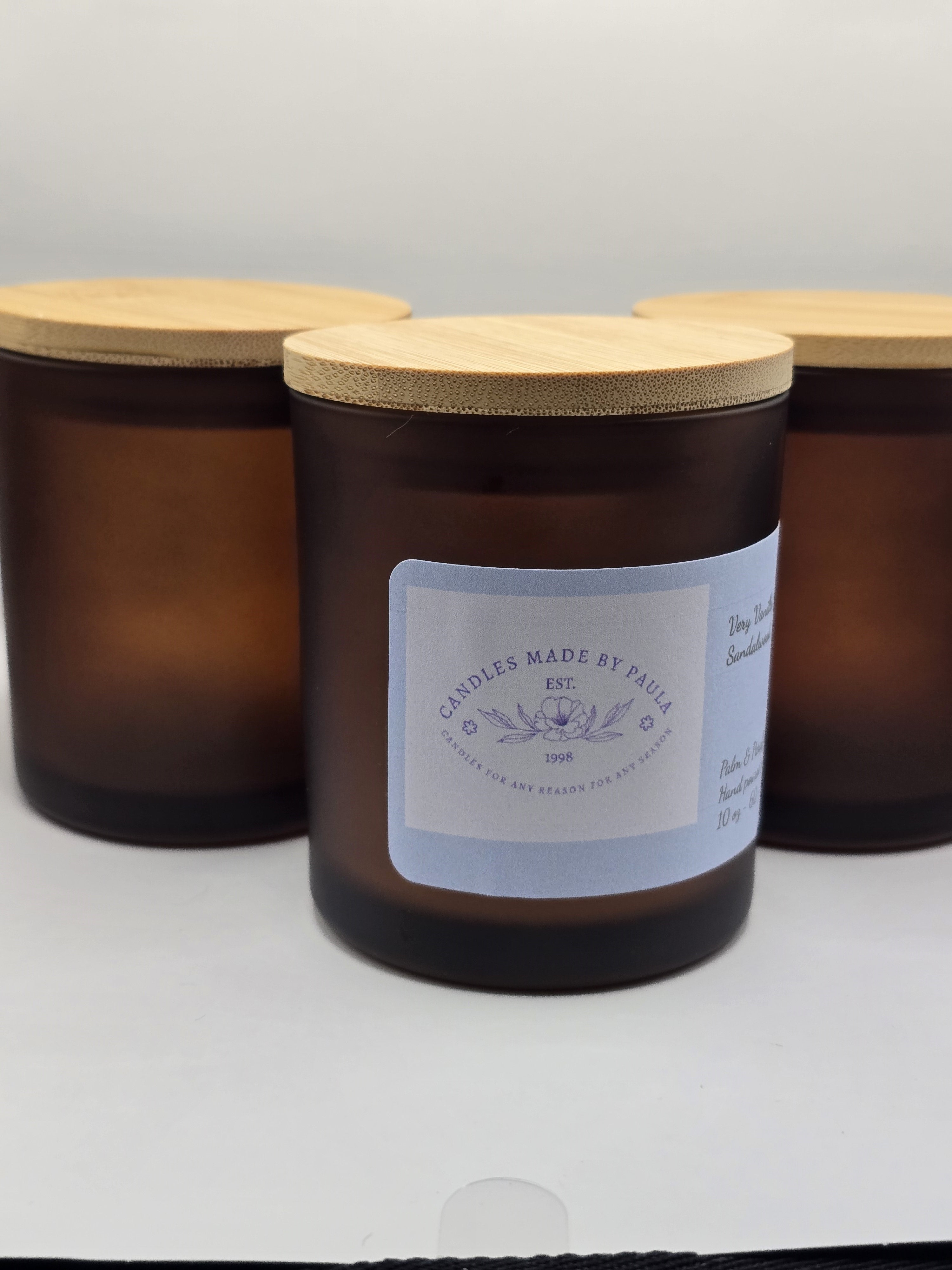 10 oz glass jar soy candle with natural wax - Candles Made By Paula
