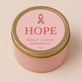 Pink Breast Cancer Awareness Hope candle with rose and vanilla scent - charity support candle"