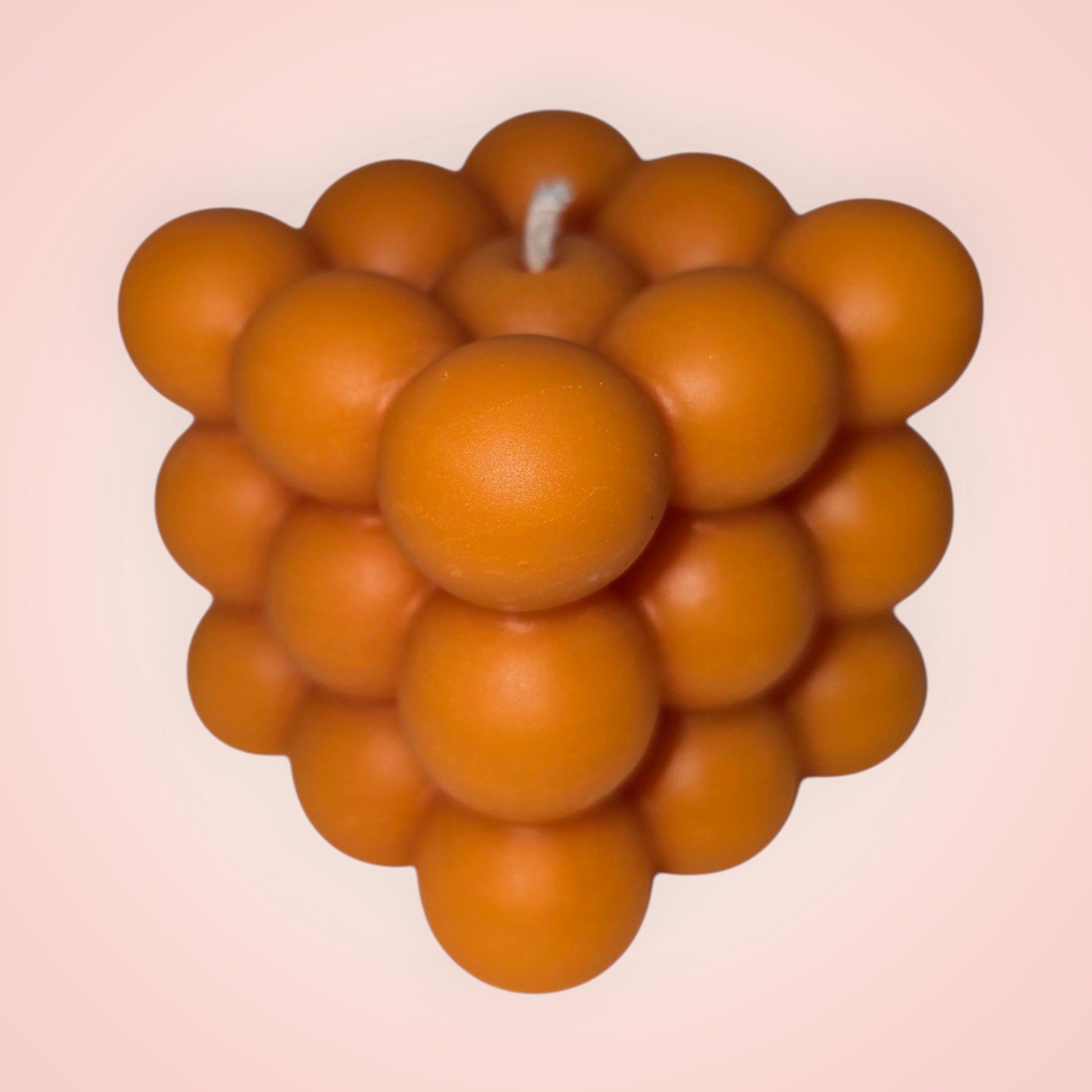 🧡 Orange Bubble Cube Candle – Modern Geometric Candle