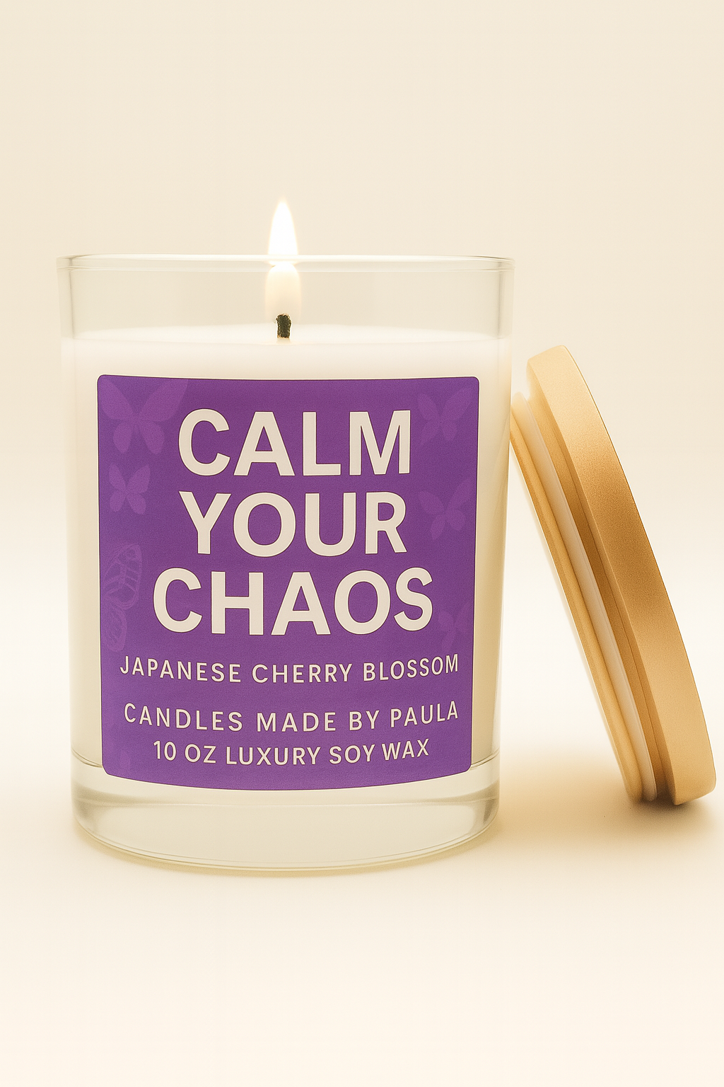 Calm Your Chaos candle - Japanese Cherry Blossom scent for relaxation
