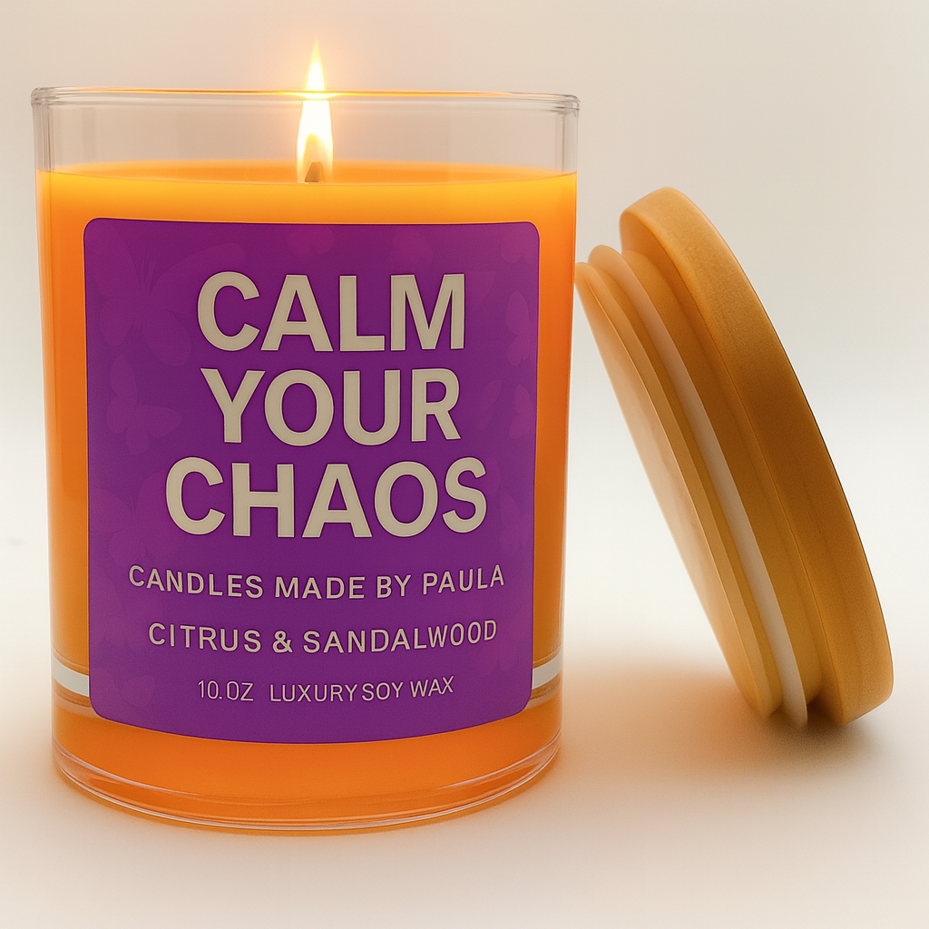 Citrus Sandalwood aromatherapy candle - Calm Your Chaos collection

