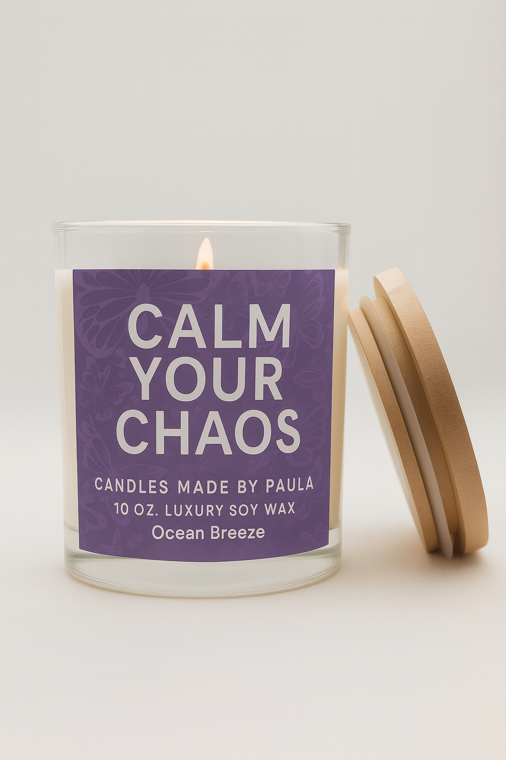 Calm Your Chaos candle - Ocean Breeze scent for coastal relaxation

