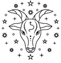 Capricorn zodiac candle in black - earth sign aromatherapy candle for December 22 to January 19