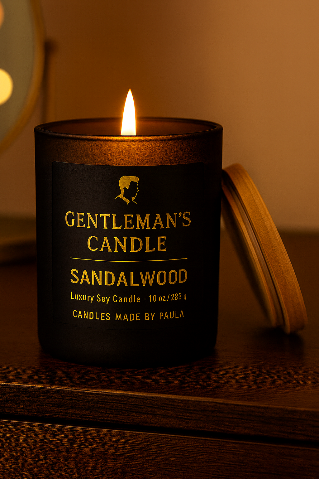 Sandalwood Candle – Warm & Sophisticated Men's Scent | Candles Made By Paula