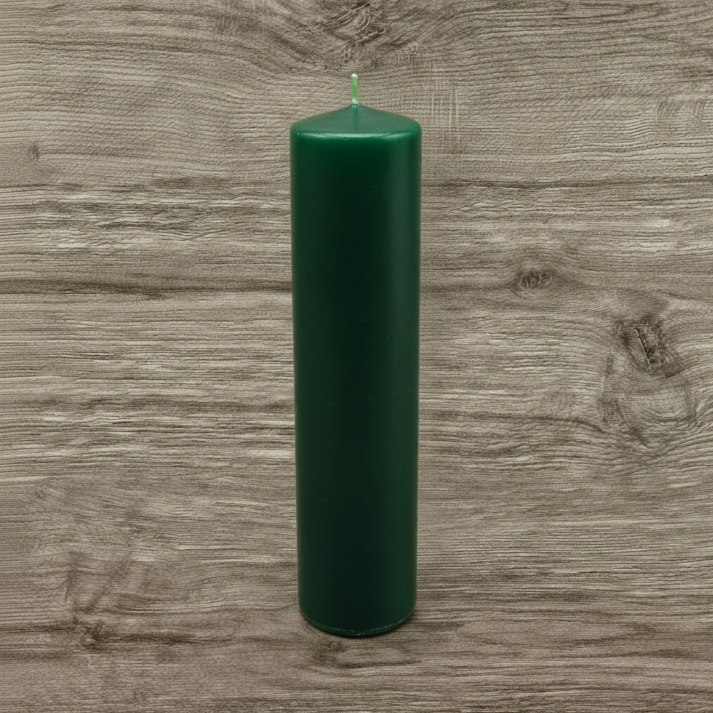Green pillar candle - eucalyptus classic column candle
