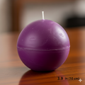 Large purple ball candle - lavender vanilla sphere candle 3.9 inches