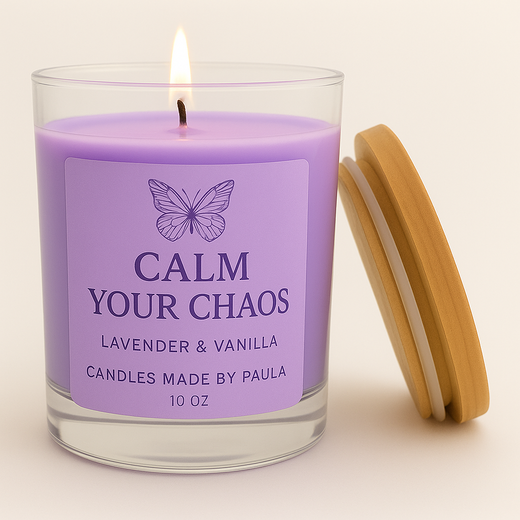 Lavender Vanilla aromatherapy candle - Calm Your Chaos collection
