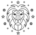 Leo zodiac candle in gold - fire sign aromatherapy candle for July 23 to August 22