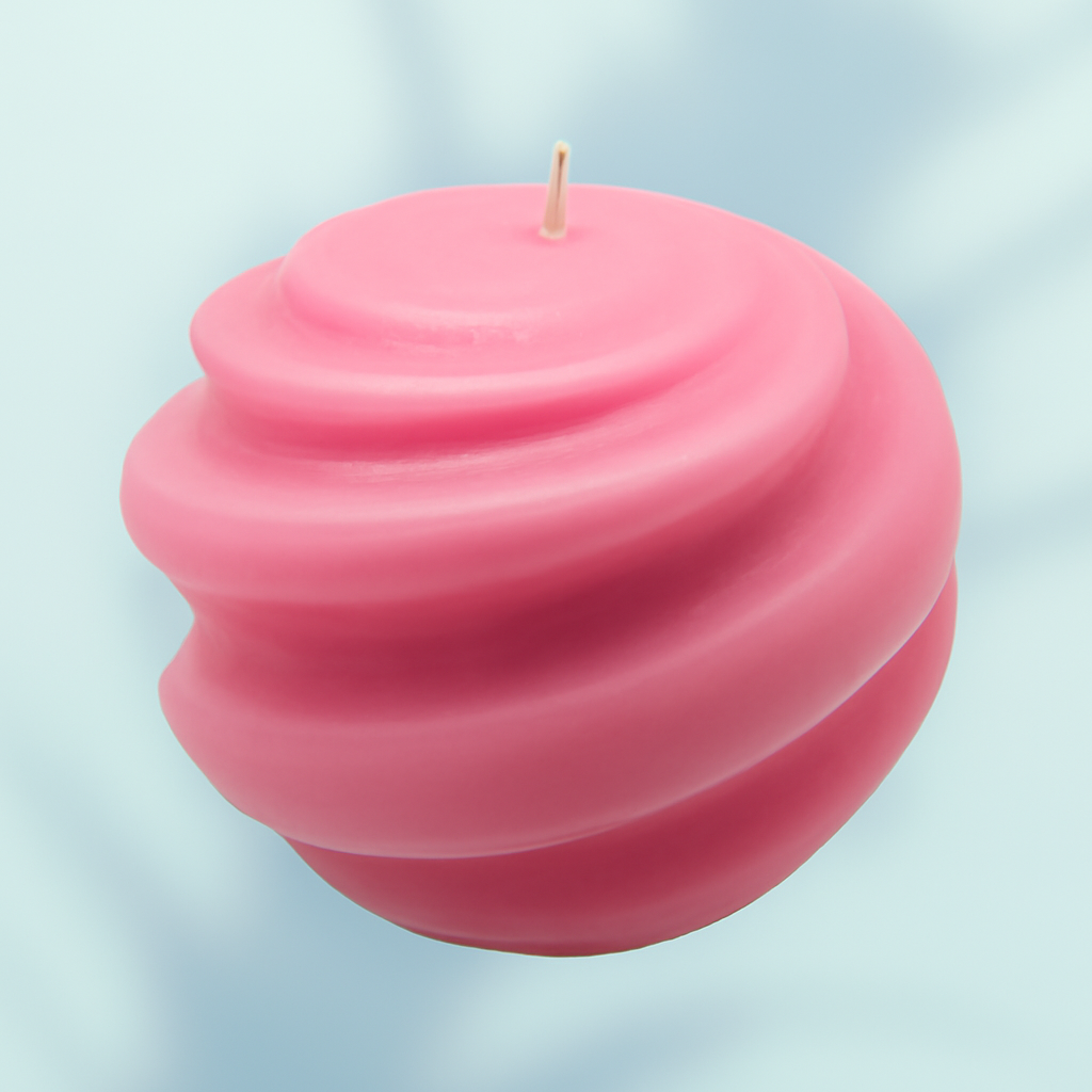 "Pink swirl candle - rose aromatherapy soy wax candle by Candles Made By Paula"