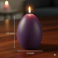 Large purple egg candle - lavender vanilla decorative egg shaped candle 3.5x2.3 inches