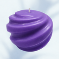 Purple swirled candle in 8 oz Lavender & Vanilla aromatherapy candle by Candles Made By Paula