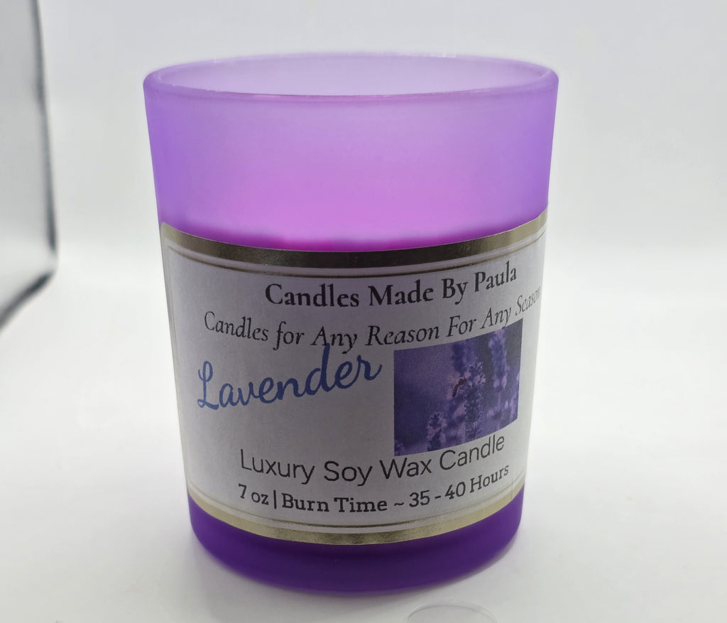 7 oz glass jar soy candle with natural wax - Candles Made By Paula
