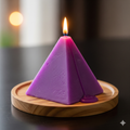 Purple pyramid candle - geometric lavender vanilla statement candle