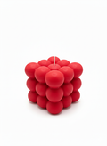 ❤️ Red Bubble Cube Candle – Modern Geometric Candle