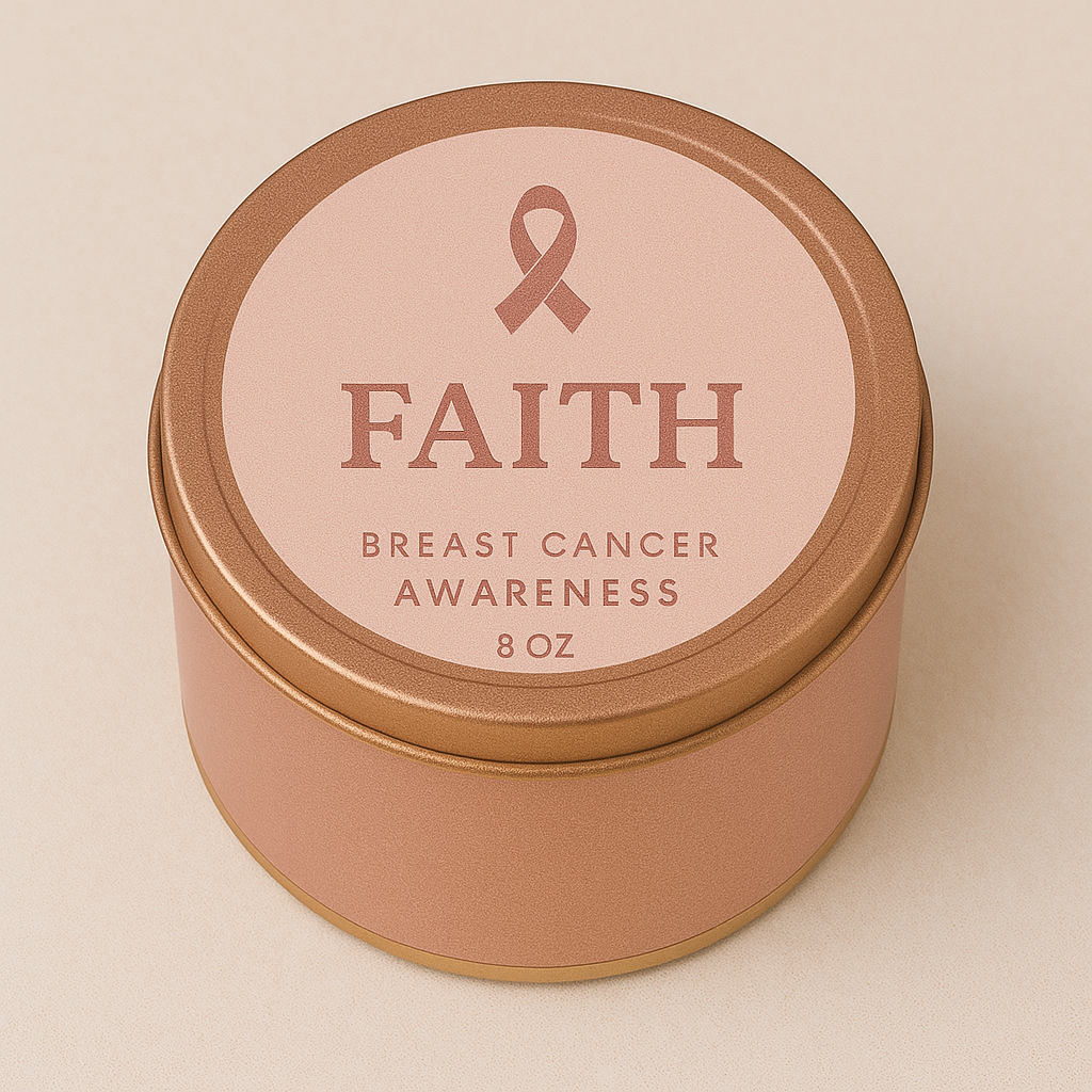 Breast Cancer Awareness Faith Candle - Peony & Cedar | Candles Made By Paula