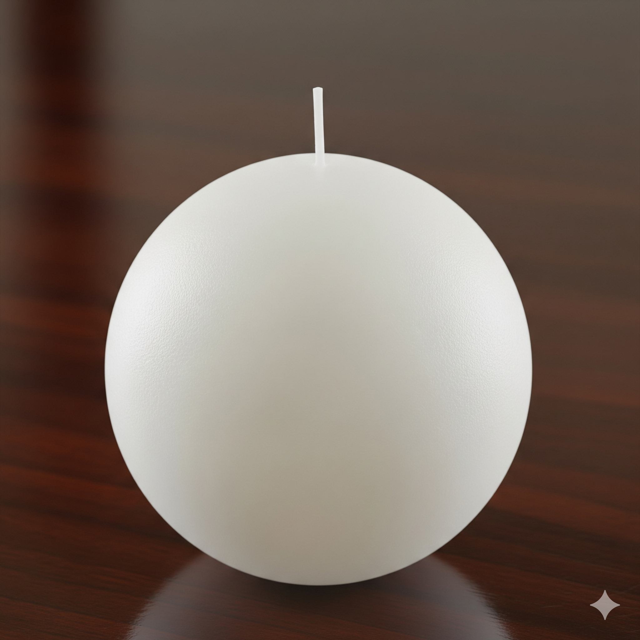 Small white ball candle - rose scented sphere candle 2.5 inches