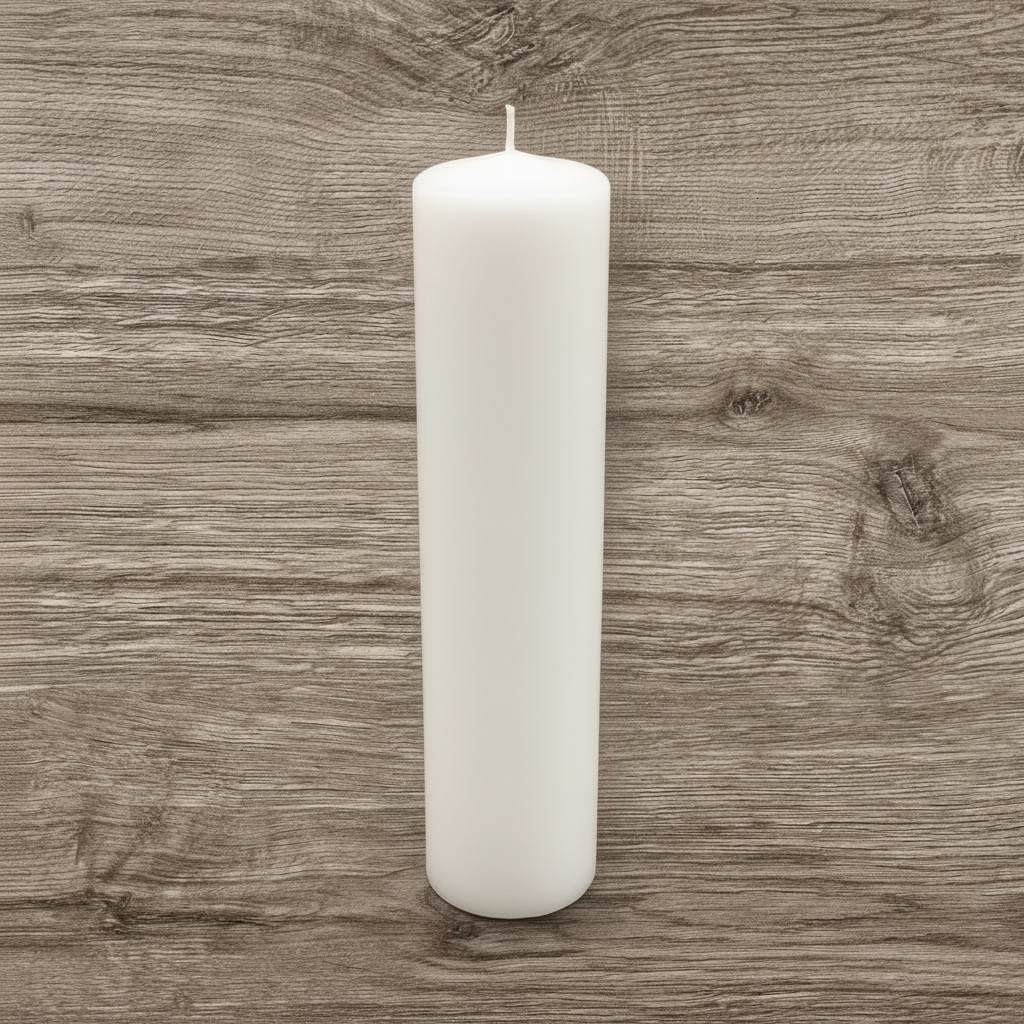 White pillar candle - rose scented classic column candle